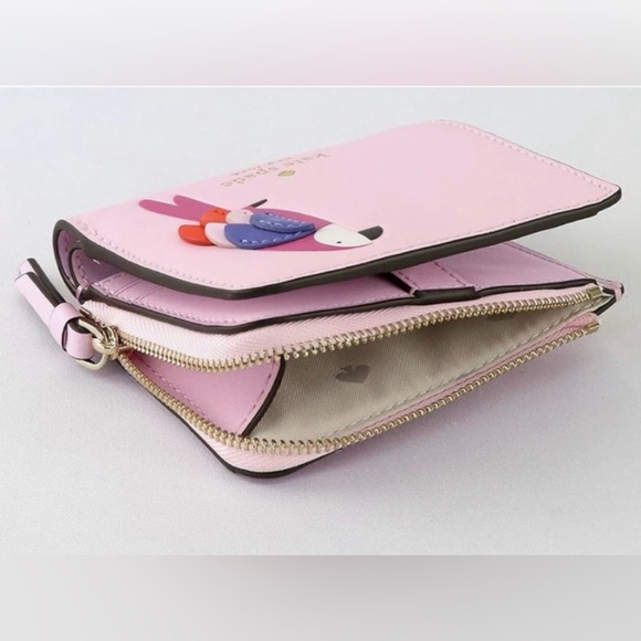 Kate Spade Flock Party Novelty Small L-Zip Bifold Wallet - NWOT - Picture 4 of 5